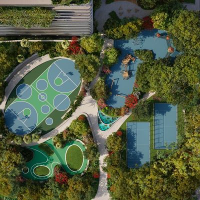 Mercedes Benz Places Miami Park Aerial